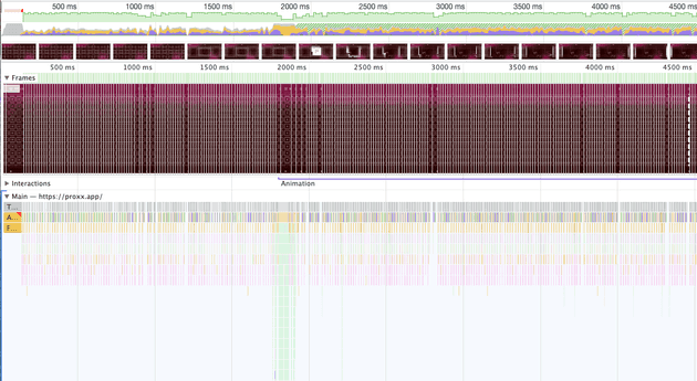 proxx worker thread version performance profile screenshot